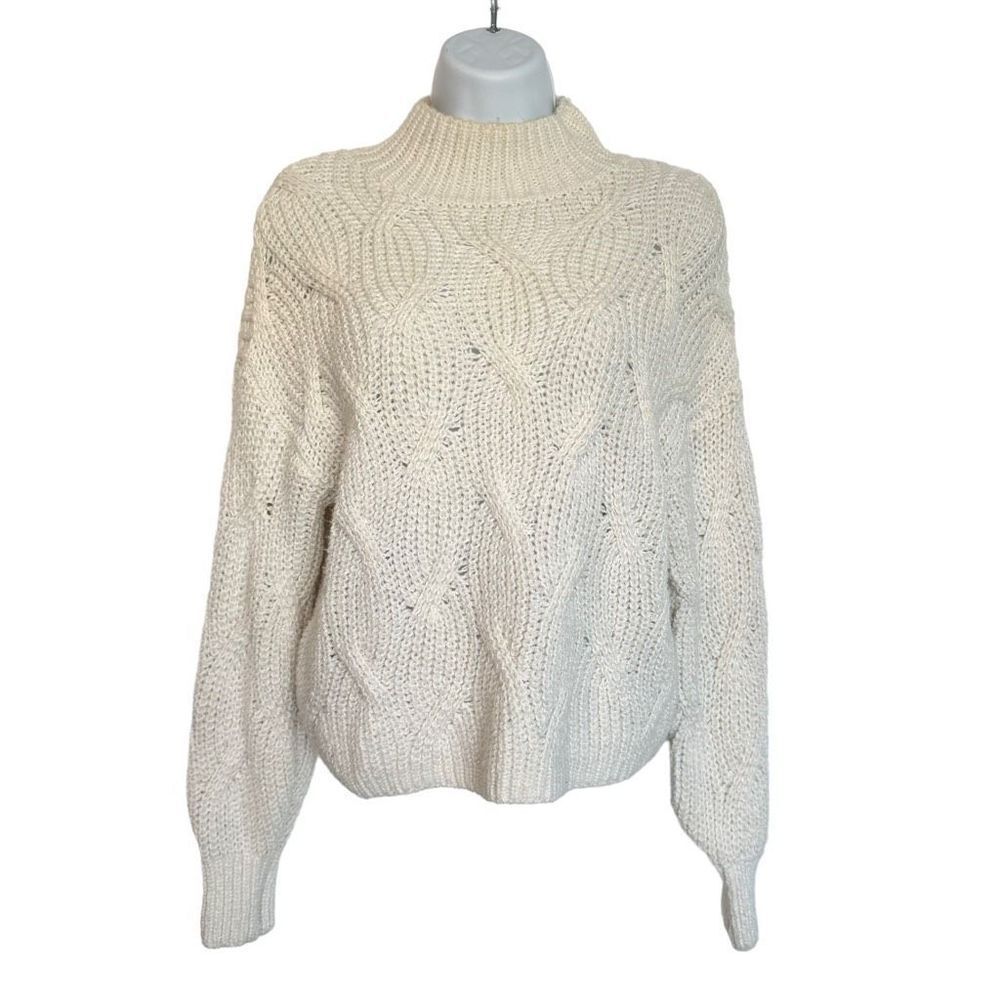 American Eagle Women’s Cream Ivory Cowl Neck Knit Sweater Small